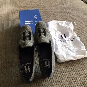 Hadleigh’s black smoking slippers sz 10